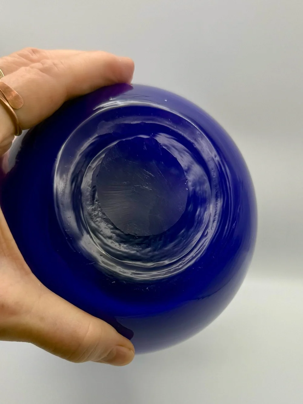 Vintage Cobalt Murano Style Art Glass Vase 9.5